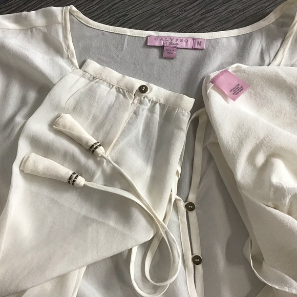 Calypso St Barth, 100% silk chiffon blouse , light and Breezy - Picture 4 of 4